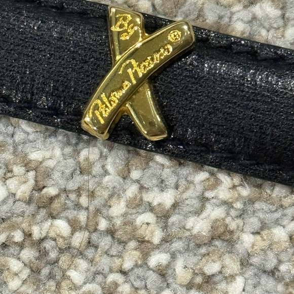 Black Leather Belt with Gold Accents By Paloma Picasso main image 6